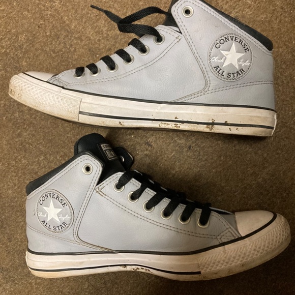 Converse All Star Unisex Light Gray High Top Sneakers - Picture 2 of 6